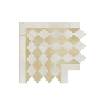Mosaic House Moroccan tile Tribeca A Corner 1-11 White Beige  zellige, mosaic, zellij, border, glaze 
